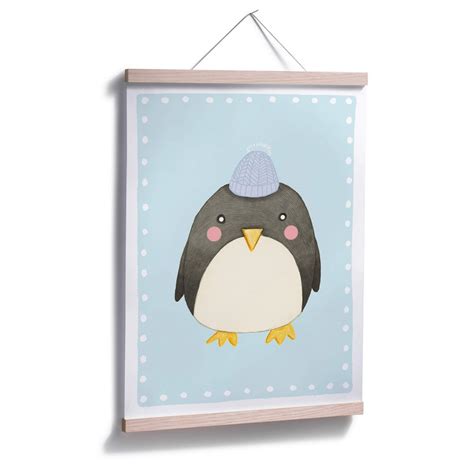 Poster Loske Pinguin Blau Wall Art De