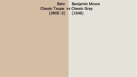 Behr Classic Taupe 290e 3 Vs Benjamin Moore Classic Gray 1548 Side