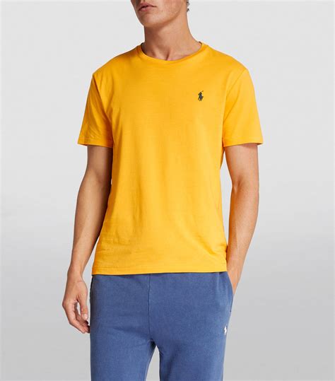 Polo Ralph Lauren Yellow Cotton Polo Pony T Shirt Harrods Uk