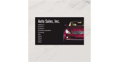 Car Sales Business Cards Zazzle