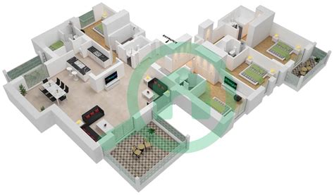 Floor Plans For Type Unit A1 902 4 Bedroom Apartments In Al Jazi