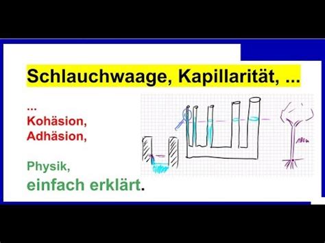 Schlauchwaage Kapillarität Kohäsion Adhäsion Physik YouTube