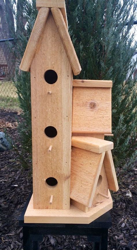 Large Cedar Wood Outdoor Birdhouse Condo Bird House Bird House Bird