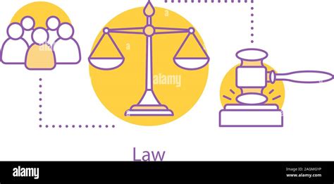 Law Concept Icon Jury Trial Justice Jurisdiction Idea Thin Line Illustration Gavel Scales