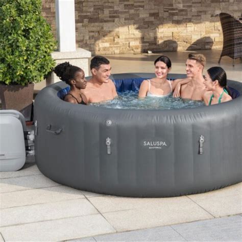 Bestway SaluSpa Santorini HydroJet Hot Tub W Set Of SaluSpa Pool And Spa Seat Piece QFC