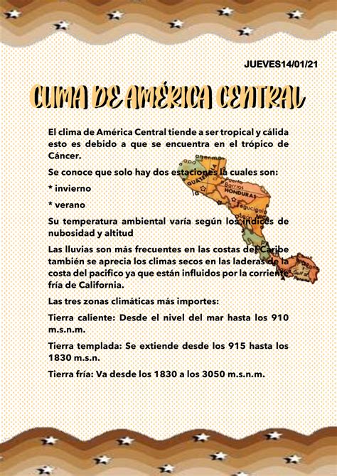 America Central - Ricardo quinde - El clima de AmÈrica Central tiende a ...