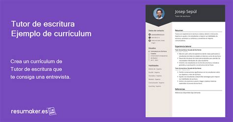 Tutor De Escritura Ejemplos De Curriculum Vitae Y Gu A