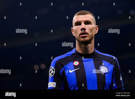 Milan Italy 16 May 2023 Edin Dzeko Of FC Internazionale Looks On At