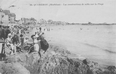 Quiberon Les constructions de sable sur la Plage Carte postale datée