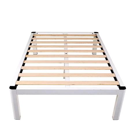 Intellibase Wood Slat Metal Bed Frame Queen Hanaposy