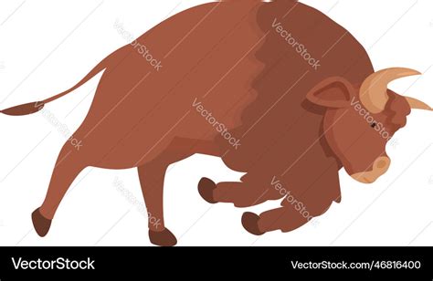 Running buffalo icon cartoon animal bison Vector Image