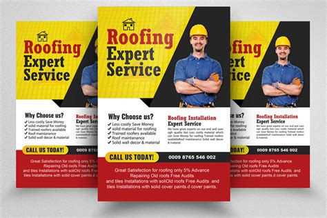 Roofing Service Experts Flyer Template By Designhub Thehungryjpeg