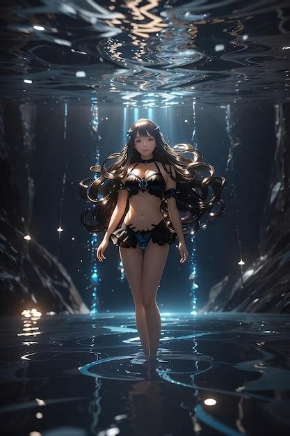 Premium Ai Image Cute Anime Fantasy Girls Character Wearing Bikini In