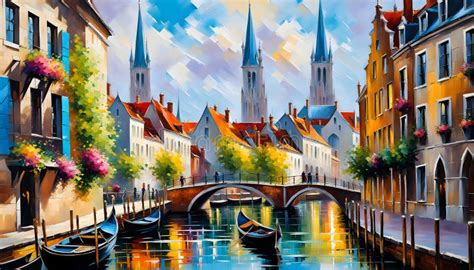 Oil Painting Impressionism Venice Type Paintings Works Of Art Stock