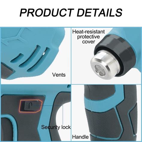 360w Portable Cordless Electric Heat Gun Hot Air Gun 4 Nozzles For Milwaukee Ebay