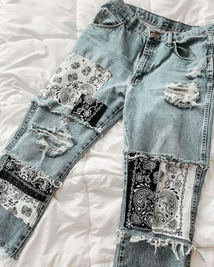 Patchwork Bandana Jeans Bandana Jeans Bandana Patchwork