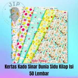 Jual Kertas Kado Sinar Dunia Sidu Fancy Motif Lucu Isi 50 Lembar Pack