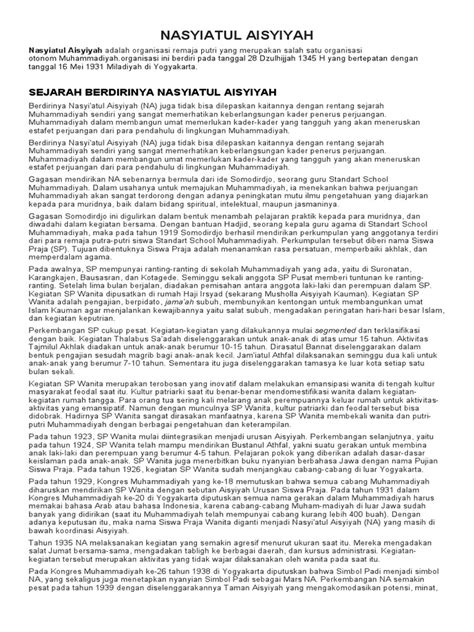 Nasyiatul Aisyiyah Pdf Agama And Spiritualitas