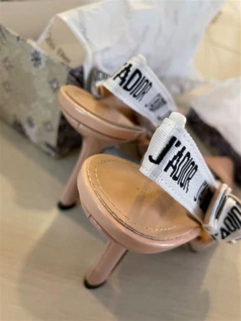 Christian Dior Slingback Nude Patent Women S Fashion Footwear Heels On Carousell