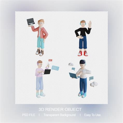 premium psd  render character design