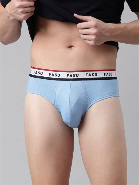 Buy Faso Men Blue Solid Basic Briefs Briefs For Men 20675460 Myntra