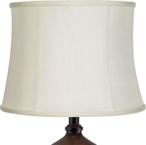 Creme Medium Deep Drum Lamp Shade 12 Top X 14 Bottom X 16 High Spider Replacement With Harp