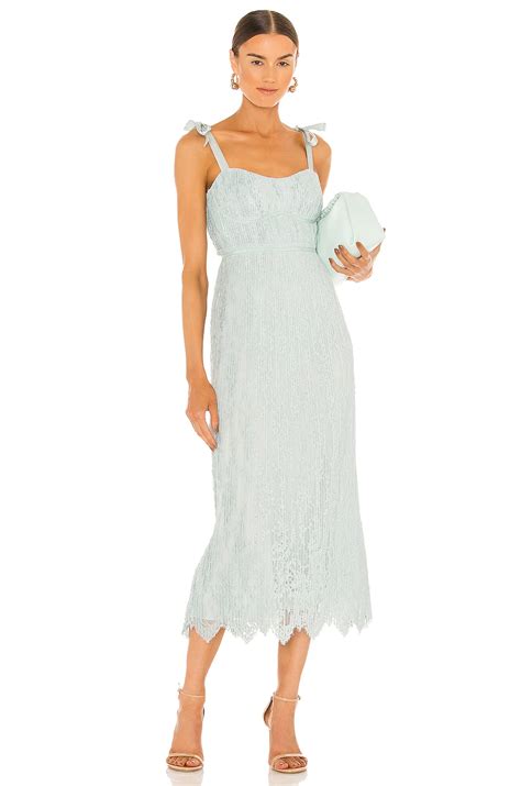 JONATHAN SIMKHAI Bonnie Silk Lace Plisse Strapless Bustier Midi Dress