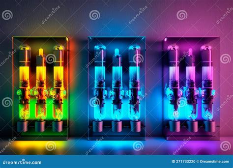 Beautiful Colorful Scene Neon Led Glass Tubes Generative Ai Stock