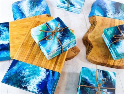 Artist Creates Wooden Cutting Boards Coated In Resin Art