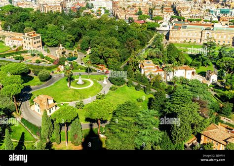 Jardins Du Vatican Rome Italie Vue Panoramique Sur La Cit Du