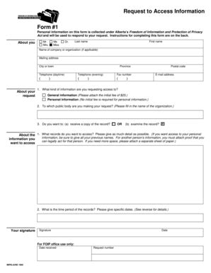 Fillable Online Request To Access Information Form Fax Email Print