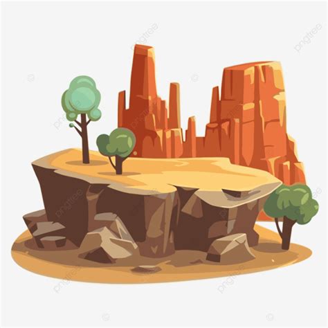 Mesa Clipart Cartoon Illustration Of An Arid Landscape With Mountains ...