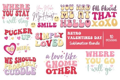 Retro Valentines Day Sublimation Bundle Graphic By Designhub