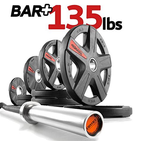 Buy Xmark Convict 6 Rackable Olympic Ez Curl Bar With Texas Star 135 Lb Olympic Plate Weight