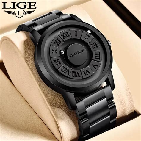 Lige X Foxbox Reloj Impermeable Hombres Banda De Acero Inoxidable