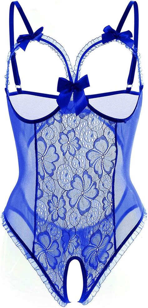 Allurelove Womens Sexy Lingerie Open Cup Crotchless One Piece Teddy