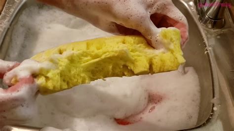 Asmr Squeezing Ripping Soapy Sponges Youtube