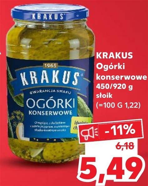 Archiwum Krakus Ogórki konserwowe 920 g Kaufland 11 08 2022 17