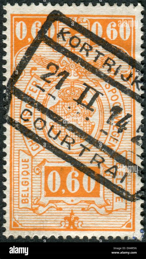 BELGIUM CIRCA 1923 Railway Stamp Printed In Belgium Shows Coat Of