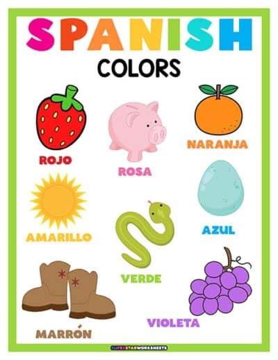 Spanish Color Worksheets Superstar Worksheets