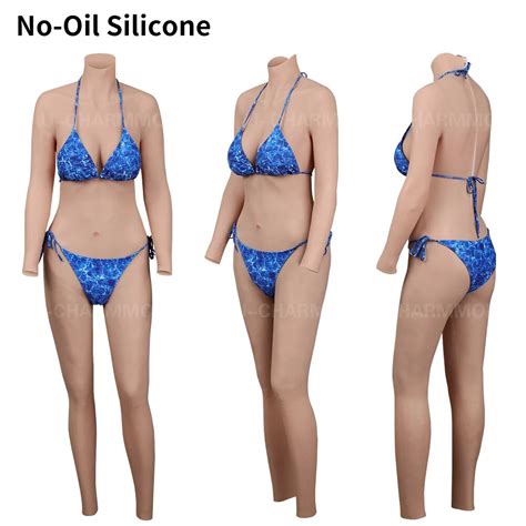 Silicone No Oil Bodysuit Realistic Breast Forms Bust Fake Boobs For