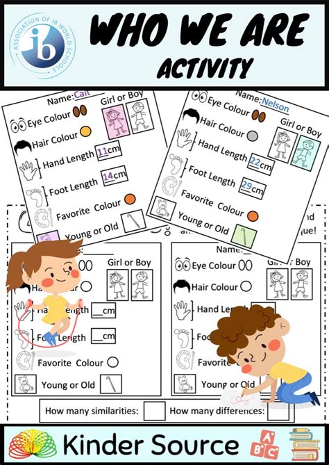 Ib Pyp Activity Who We Are Unique Me Worksheet Ib Pyp Ib Pyp