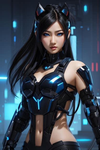 Cyber Anime Girl Cyber Girl Cyber Anime Futurista Anime Girl Cyber