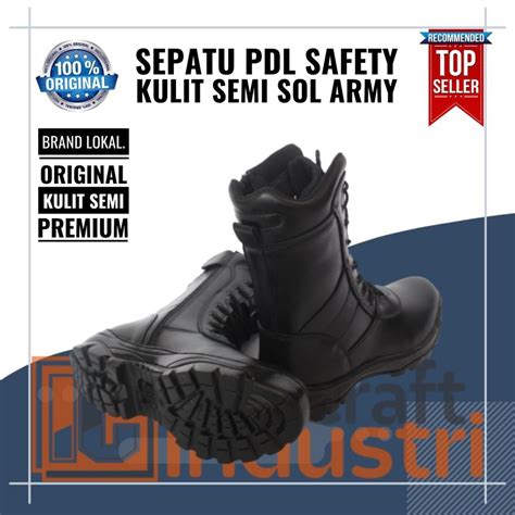 Jual Kulit Asli Ujung Besi Sepatu Pdl Tni Ad Kulit Asli Safety