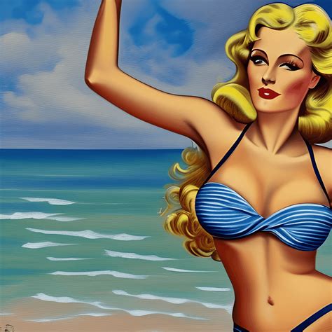 Attractive PinUp Model With Medium Blonde Hair Creative Fabrica