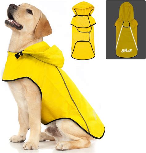 Dog Raincoatwaterproof Hooded Slicker Ponchodog Reflective Safety Dog