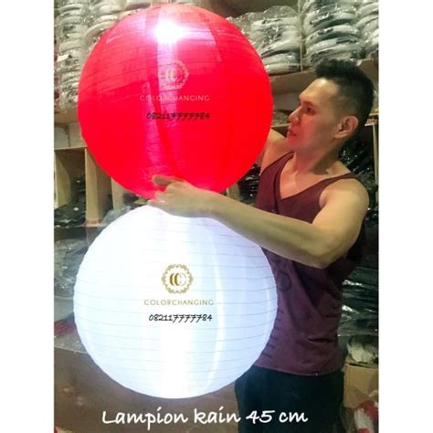 Jual Lampion Kain Jumbo Outdoor 45 Cm Merah Putih HUT RI 17 Agustus