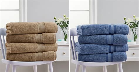 4 Piece Hotel Collection 100 Cotton Zero Twist Bath Towel Set 9 Colors