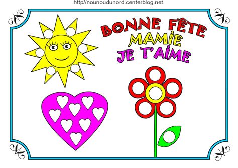 Soleil Fleur Coeur Bonne F Te Mamie Coloriage Et Gommettes The