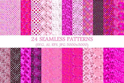 Seamless Pink Square Patterns Graphic By Davidzydd Creative Fabrica